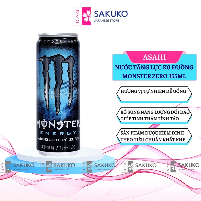 Nước Tăng Lực MONSTER Zero Không Đường Nội Địa Nhật Bản 355ml - SAKUKO