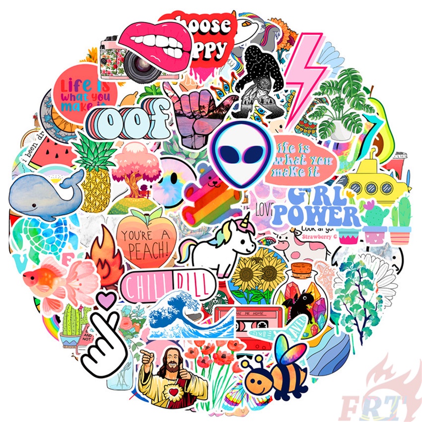 100Pcs/Set ❉ VSCO Healing Vibes Series A Stickers ❉ DIY Fashion Waterproof Doodle Decals Stickers