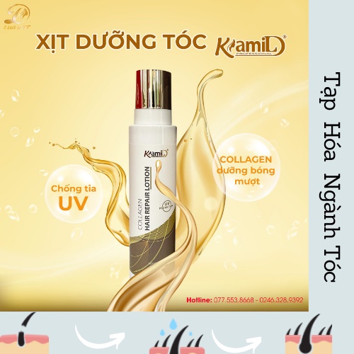 Xịt dưỡng tóc khô xơ phục hồi tóc Collagen Kami