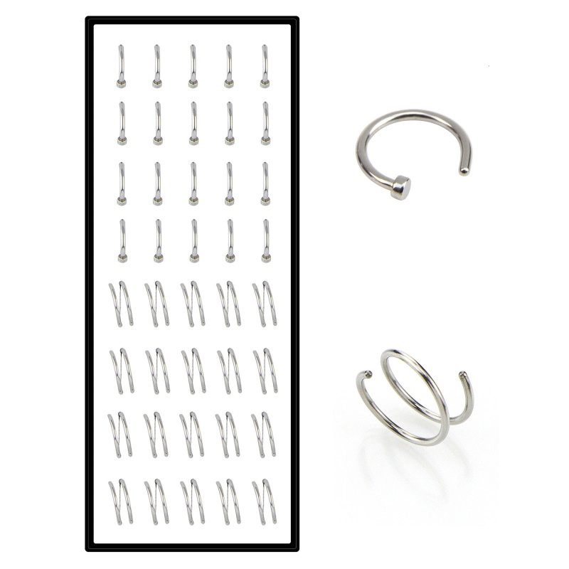 Set 40 Khuyên Mũi Xoắn Ốc Sang Trọng Không Gây Dị Ứng