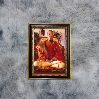 Tranh Hòa Thượng Tuyên Hóa 27x36cm bằng vải phủ bóng khung composite