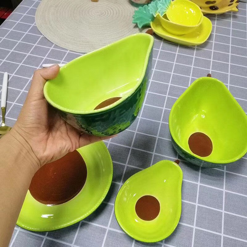 Bát Đĩa 🥑 QỦA BƠ🥑 Bát đĩa ăn cơm decor trang trí bếp đáng yêu cute S105