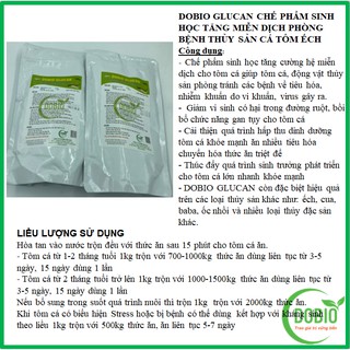 DOBIO GLUCAN DOPA GÓI 500G Chế phẩm sinh học tăng cường sức đề kháng phòng bệnh cá, tôm, thủy sản