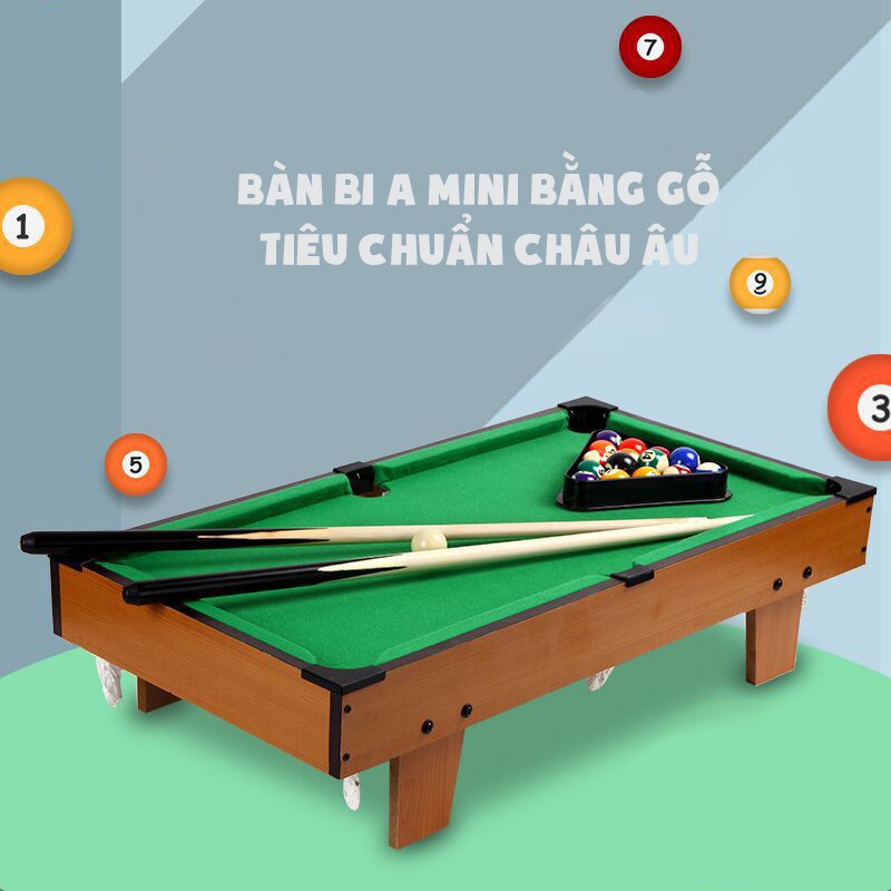 ❤️[DEAL SỐC]FREESHIP Bàn bi a mini bàn bida Mini gỗ đủ phụ kiện đồ chơi cho bé người lớn 51×32×9cm phù hợp mọi lứ