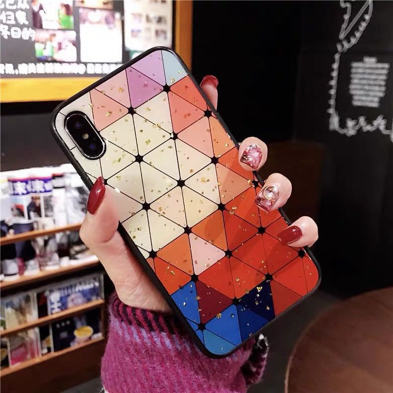 Ốp Điện Thoại Mềm Họa Tiết Kim Cương Cho iPhone 14 13 12 11 Pro max xs xr ix 8 7 plus