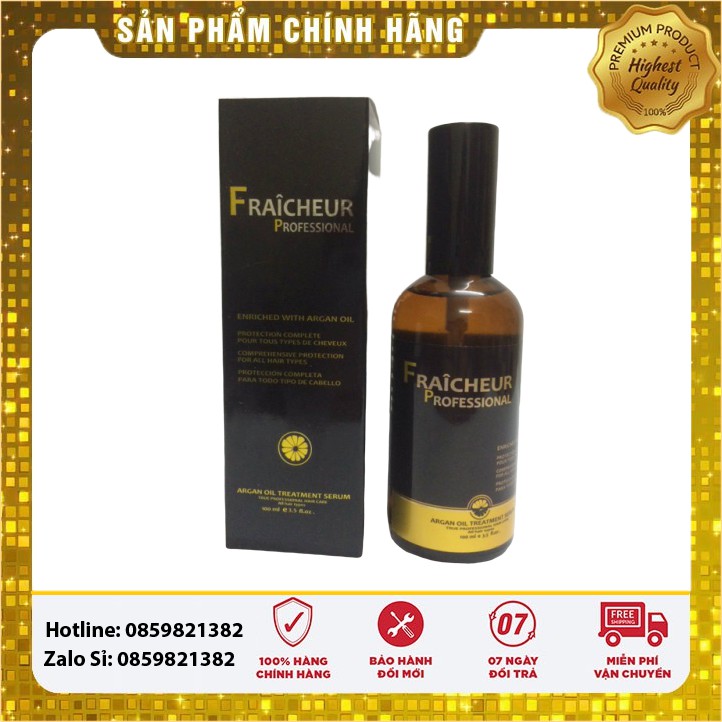 Tinh Dầu Dưỡng Phục Hồi Chuyên Sâu Fraicheur Argan Oil Treatment Serum 100ml