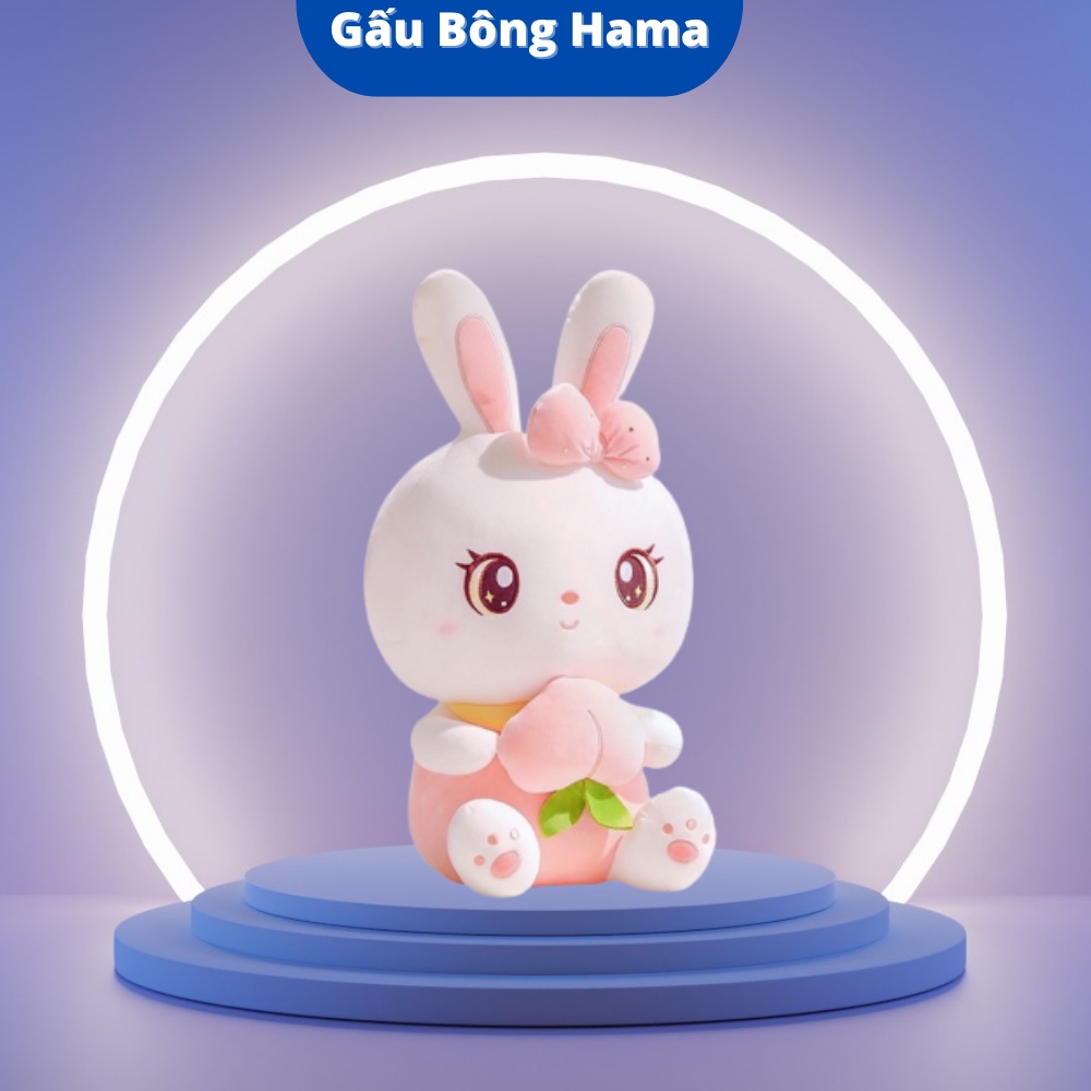 Thỏ Bông Ôm Trái Đào - Gấu Bông Thỏ Cao Cấp Hama