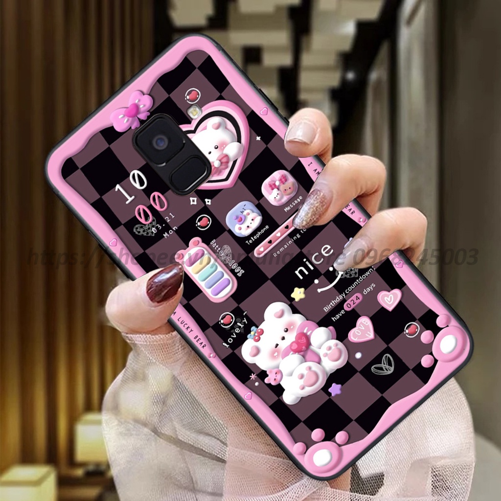 Ốp lưng Samsung A6 2018/ A6 Plus/ A8 2018/ A8 Plus/ J8 in hình 3D gấu,thỏ cute dễ thương