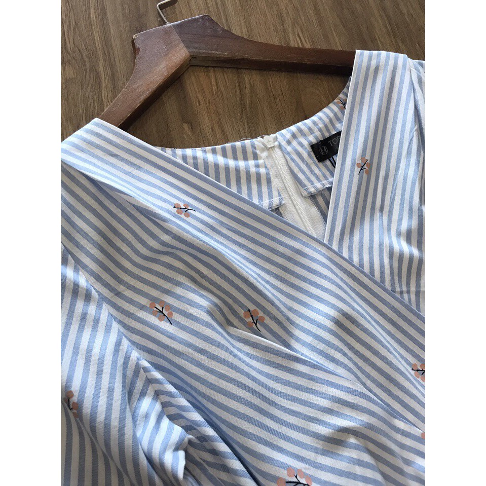 Đầm kẻ sọc Topshop Striped Midi Dress with Belt