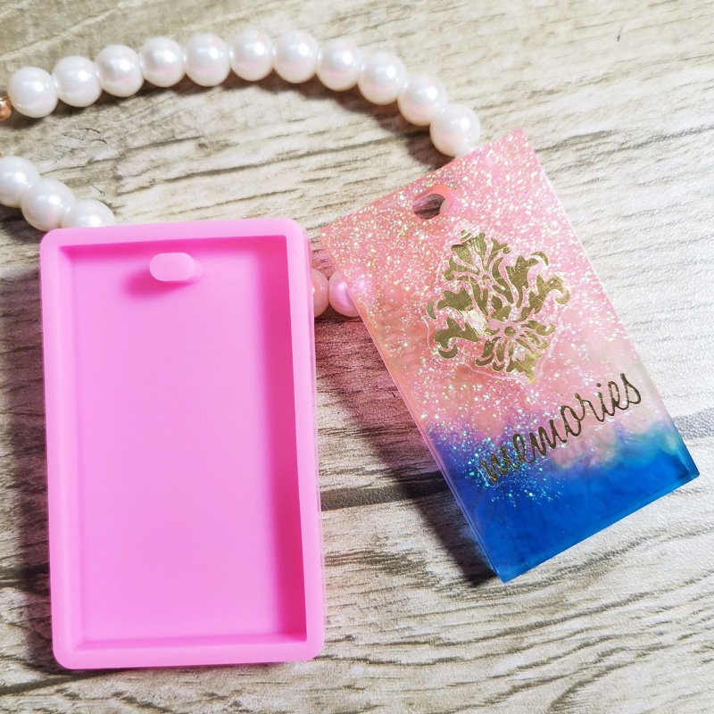 Khuôn Silicone Làm Móc Khóa / Vòng cổ Hình Chữ Nhật