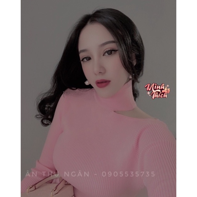 🌸 170k 🔜 Váy body cổ lọ khoét vai xẻ sau