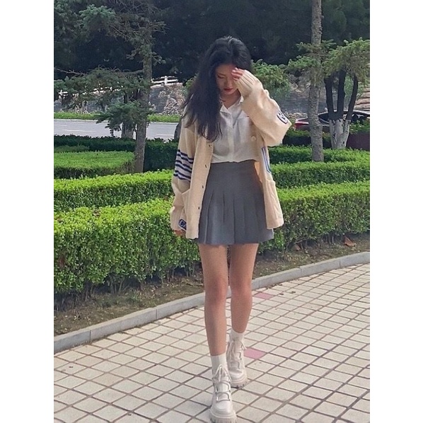 Áo khoác cardigan nỉ bông cotton unisex Thêu chữ viền tay hai màu, dáng rộng cổ chữ V phong cách Hàn Quốc ullzang | BigBuy360 - bigbuy360.vn