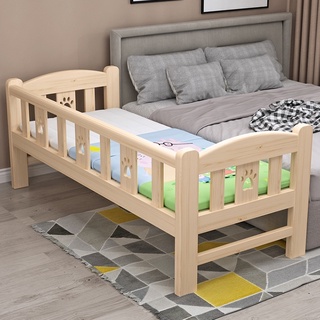 Giường Ngủ Cho Bé 3 Mặt Ghép Cạnh Giường Cha Mẹ Size 128*60*40cm Chất Liệu Gỗ Thông, Có Thanh Chắn Giường