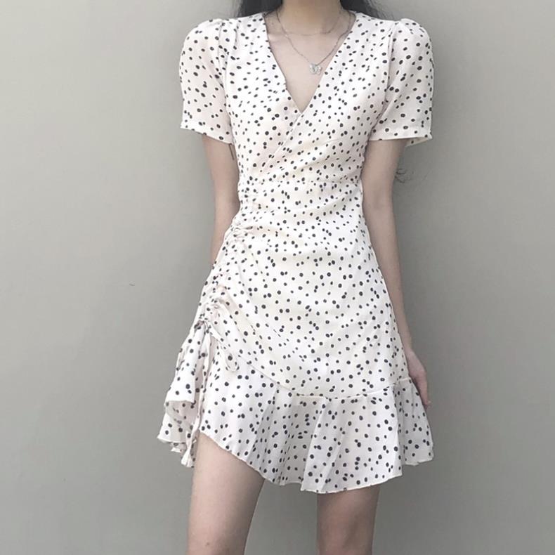 Đầm Ngắn Tay In Hoa Phối Dây Rút Xinh Xắn Dành Cho Nữ 2021 | BigBuy360 - bigbuy360.vn