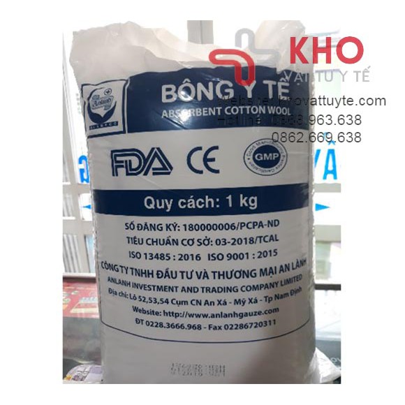 BÔNG Y TẾ AN LÀNH ĐÓNG GÓI 1 KG – Bông y tế 100% Cotton