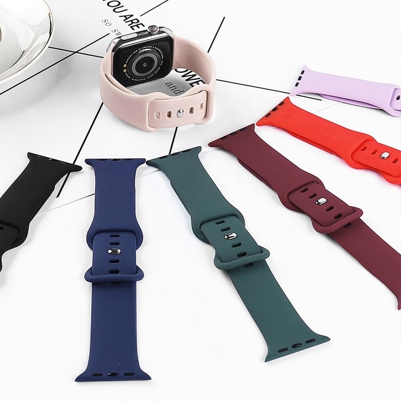 Dây Silicone Thay Thế Cho Đồng Hồ Thông Minh Smart Watch 45/44/42mm 41/40/38mm Series 7 6 5 4 3
