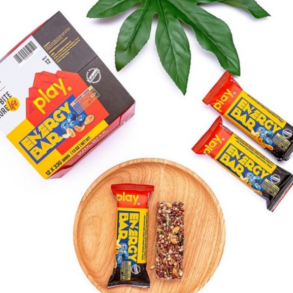 Thanh Năng Lượng Thanh Ngũ Cốc Giảm Cân - Bánh Thuần Chay Play Energy Bar Vị Việt Quất Hạt Điều 33Gr SP2.2