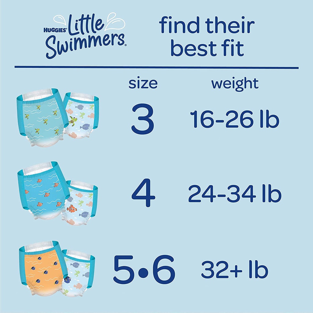 Tã, Bỉm quần bơi đi biển cho bé USA Huggies Little Swimmers Swim Diapers Size S,M, L.