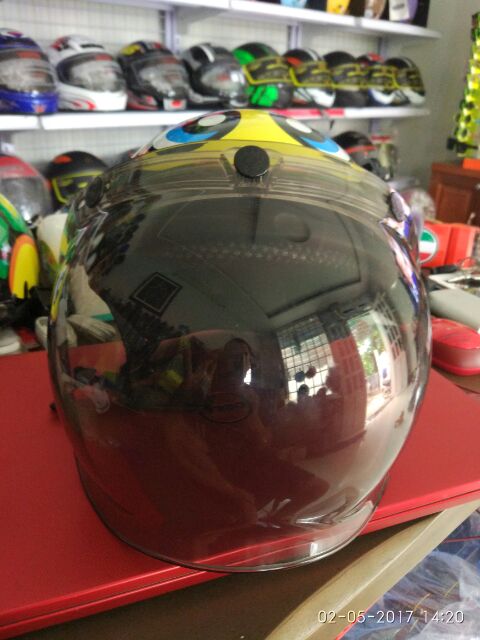 Nón bảo hiểm Rùa 1/2 gắn kính Bubble royal khói