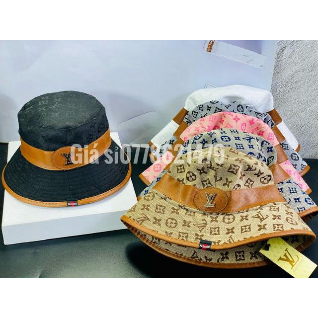 Nón bucket nữ hàn quốc - mũ vành vải lụa Lv dệt 3D thời trang Hàn quốc