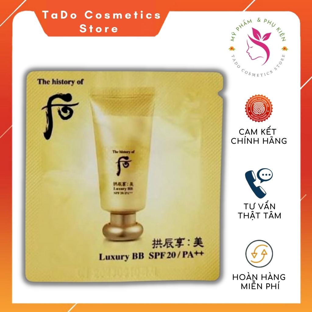 Kem nền che khuyết điểm  Whoo vàng BB gói 1ml , nâng tông , độ che phủ cao , dưỡng da ,chống nắng -Tado Cosmetics Store