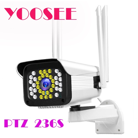 Camera YOOSEE 2.0Mp D236S 36LED, 1080p, IP Wifi Thân cố định Ngoài trời (Ko xoay) (2.0, 4 Anten, Logo 5.0)