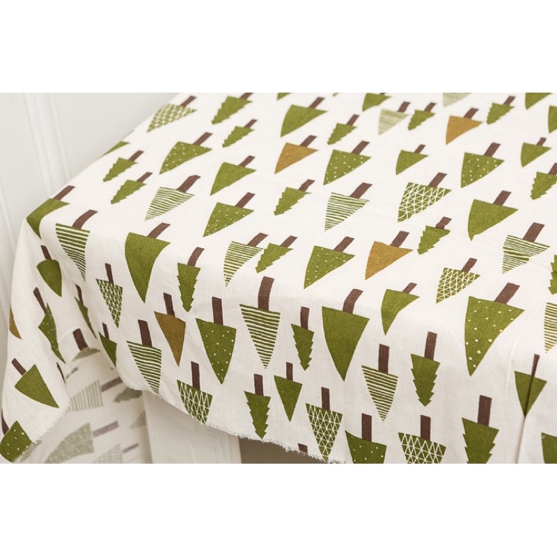 vải canvas hoạ tiết cây thông, vải rèm, vải bọc sofa, vải bao bố may túi làm đồ handmade