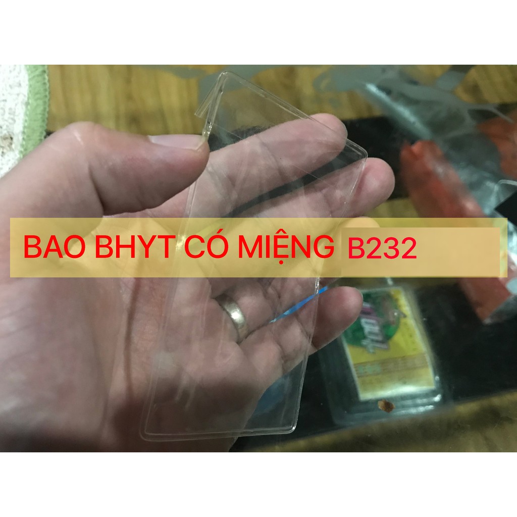 COMBO 10 cái Vỏ bao (vỏ bọc) thẻ bảo hiểm y tế dẻo trong có nắp đậy chống nước 10B232