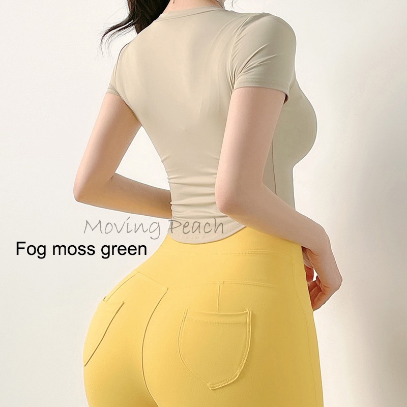 MOVING PEACH  Áo thun thể thao chạy Yoga tay ngắn có chữ BABY  BTG