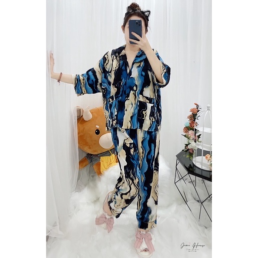 Đồ ngủ pijama nữ lụa mango cánh dơi form thường