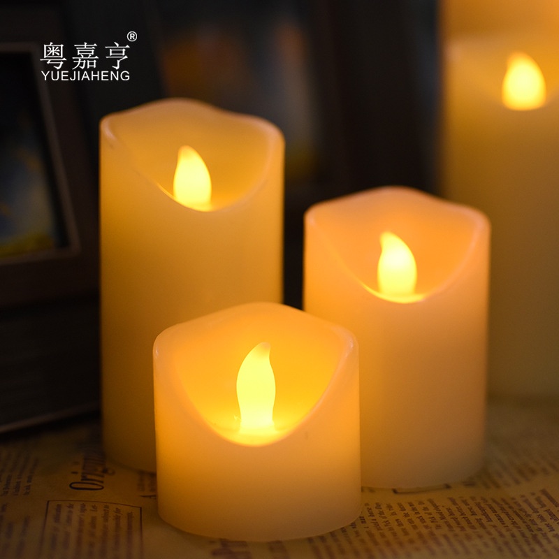 Nến điện tử sáp nhựa trang trí 5,3 x 5cm nến giả lồng nến, nến cốc
