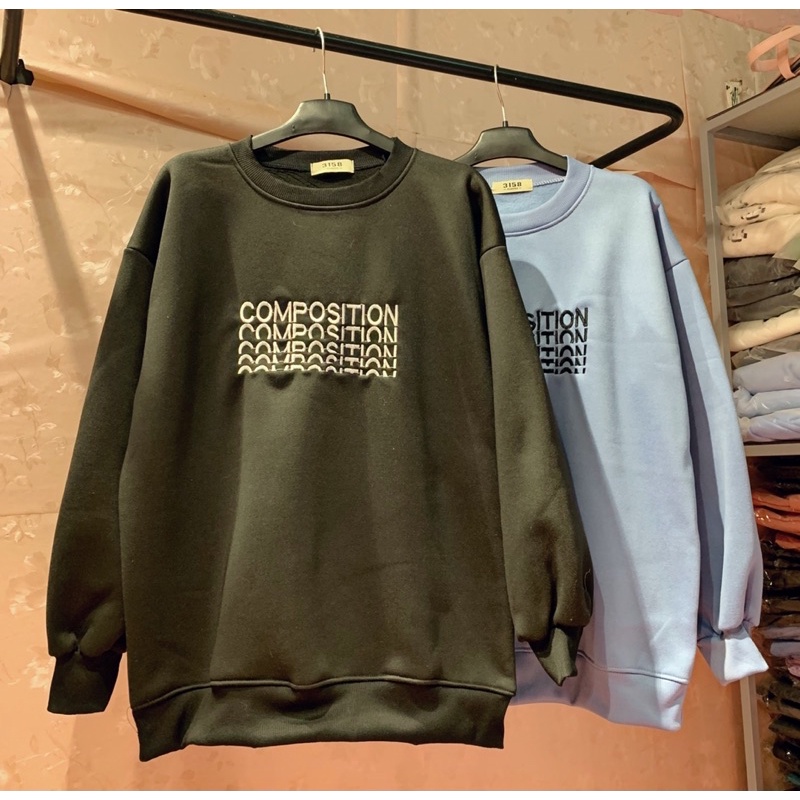 Áo Sweater nỉ trần bông thêu nhiều chữ (KÈM ẢNH THẬT)