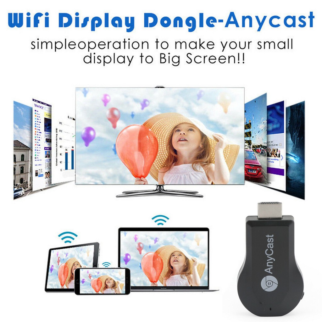 Thiết bị TV Streaming Anycast M100 4K hỗ trợ kết nối Wifi 2.4G - Truyền hình ảnh và video 4K - HDMI không dây M100 4K