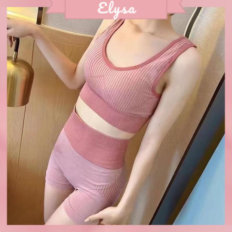 Bộ Tập Gym Thun Mềm Co Giãn 4 Chiều Quần Cạp Cao Gen Bụng ms325