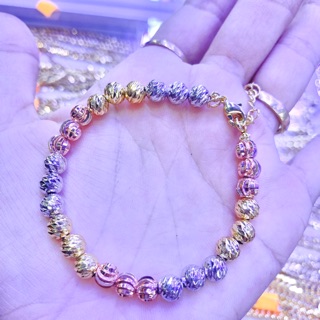Lắc tay nữ mạ vàng - lắc bi ba màu
