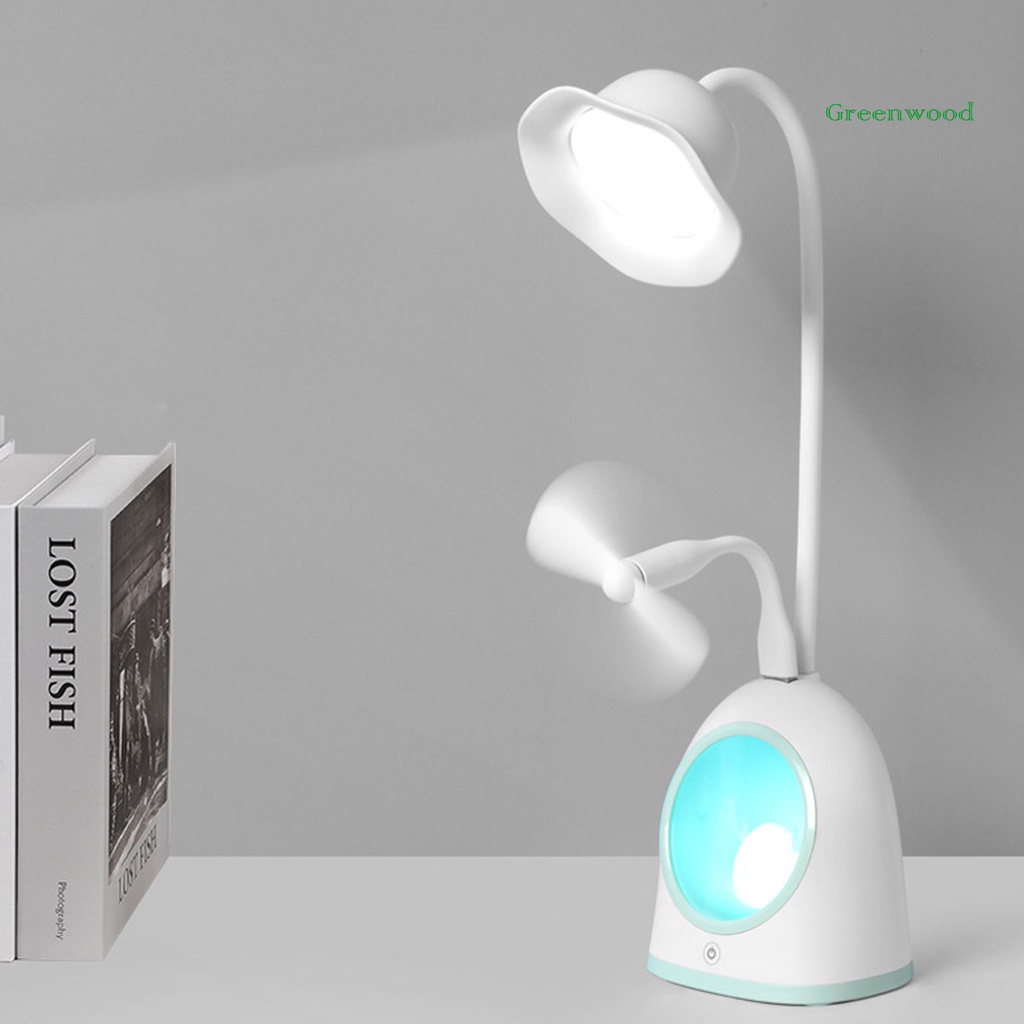 【Green】Eye Protection LED Snow Deer Desk Lamp Rechargeable Student Reading Night Light