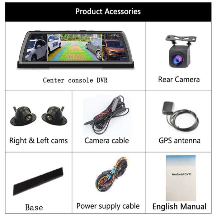 Sản Phẩm Camera hành trình đặt taplo ô tô cao cấp WHEXUNE K600 tích hợp 4 camera, hệ điều hành Android 5.1 Wifi, định vị