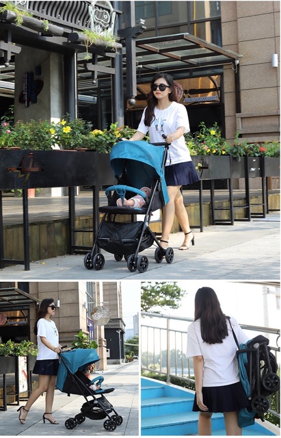 Xe đẩy gấp gọn như balo siêu nhẹ đẹp babythrone