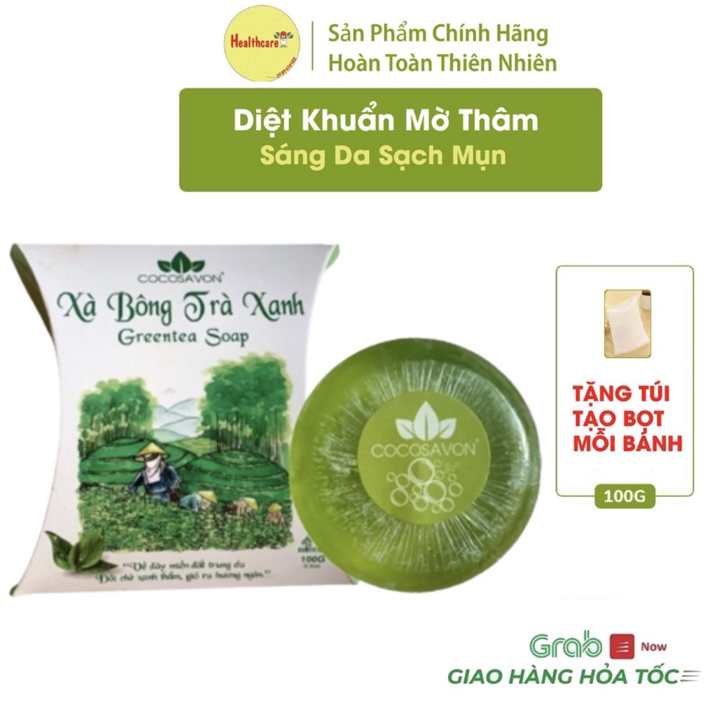 Xà Bông Trà Xanh Hữu Cơ Cocosavon Chiết Xuất 100% Từ Thiên Nhiên Thích Hợp Cho Mọi Loại Da Healthcare.shop