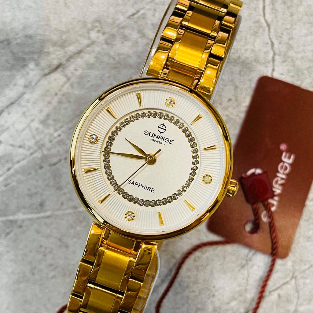 Đồng hồ Sunrise nữ chính hãng Nhật Bản L2128.SA.G.T kính saphire chống trầy - bảo hà