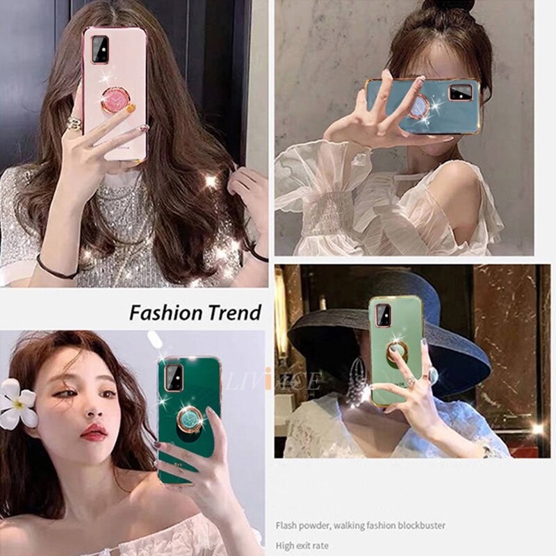 Ốp Điện Thoại Silicon Mềm Mạ Gương Có Vòng Đỡ Cho Xiaomi Mi 10t Mi10T Pro 10t Redmi Note 7 Pro Redmi Note 8 P Pro Poco F3