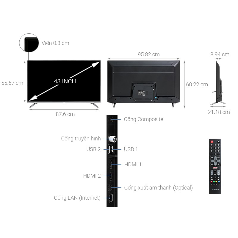 Smart Tivi Skyworth 43 inch 43TB5000