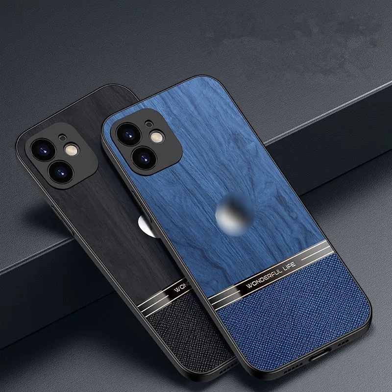 Ốp điện thoại vân gỗ đơn giản sang trọng thích hợp cho iPhone 12 11 pro max xs max xr x 8 7 plus