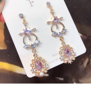 Khuyên Tai Bông Tai Hoa Tai Dáng Dài Đối Xứng Phong Cách Hàn Quốc Nữ Tính ĐínhĐá Ulzzang Vintage