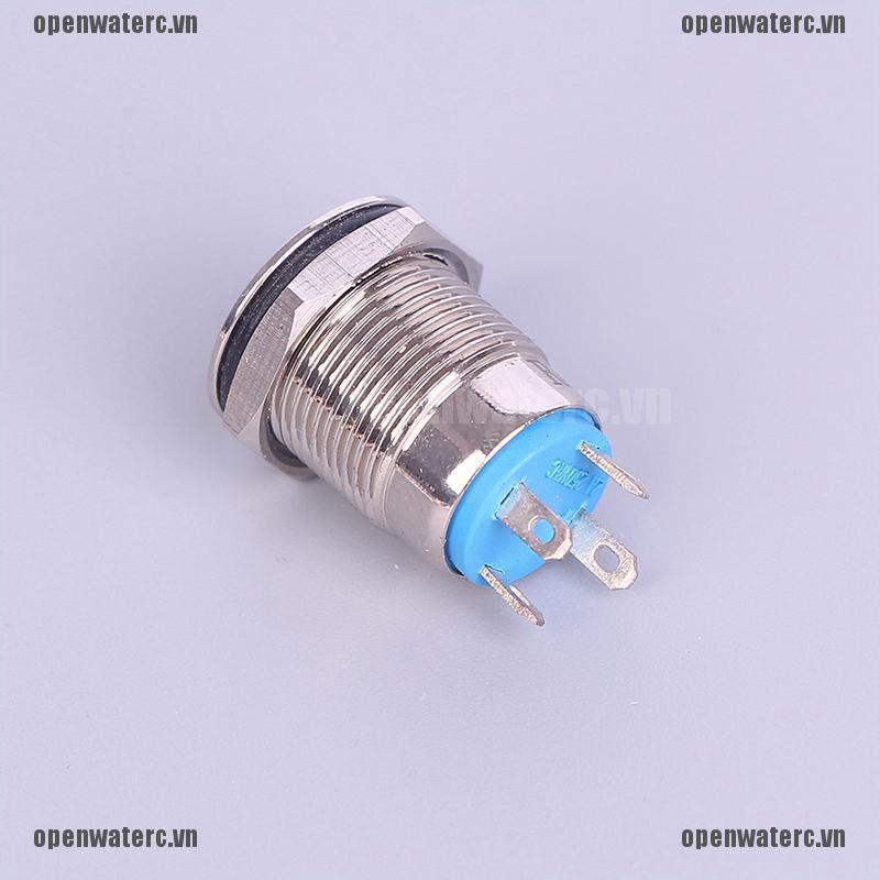 Nút Công Tắc Đèn LED Bằng Kim Loại Màu Đen 12mm 12V