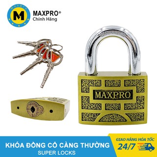 Ổ khóa cửa càng thường chìa nhọn maxpro ô vuông đồng cổ vàng kích thước 40mm, 50mm, 60mm - m02na5