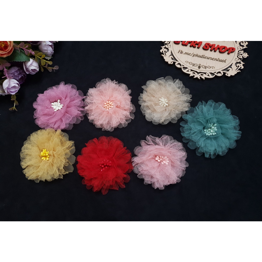 HOA VOAN LƯỚI TRANG TRÍ 8cm