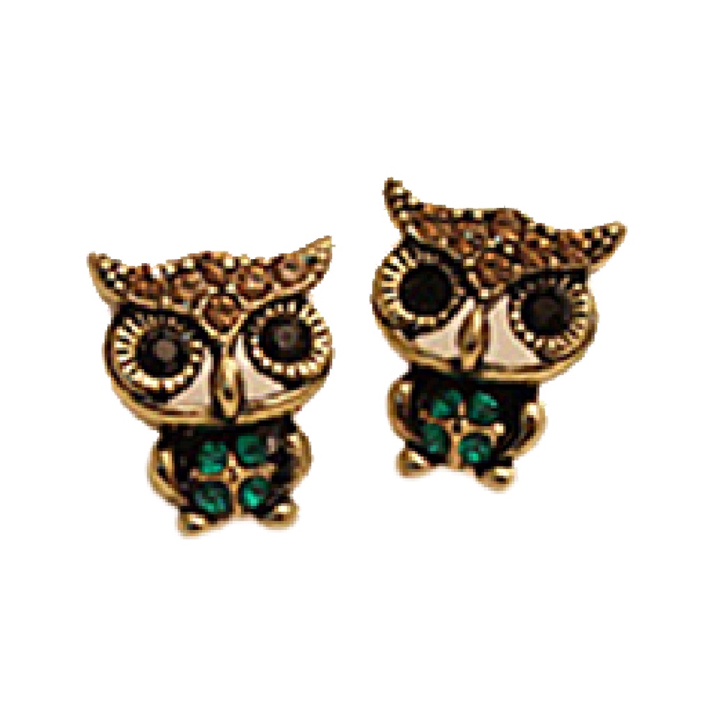 Khuyên tai hình chim cú đính đá phong cách cổ điển thanh lịch dành cho nữ