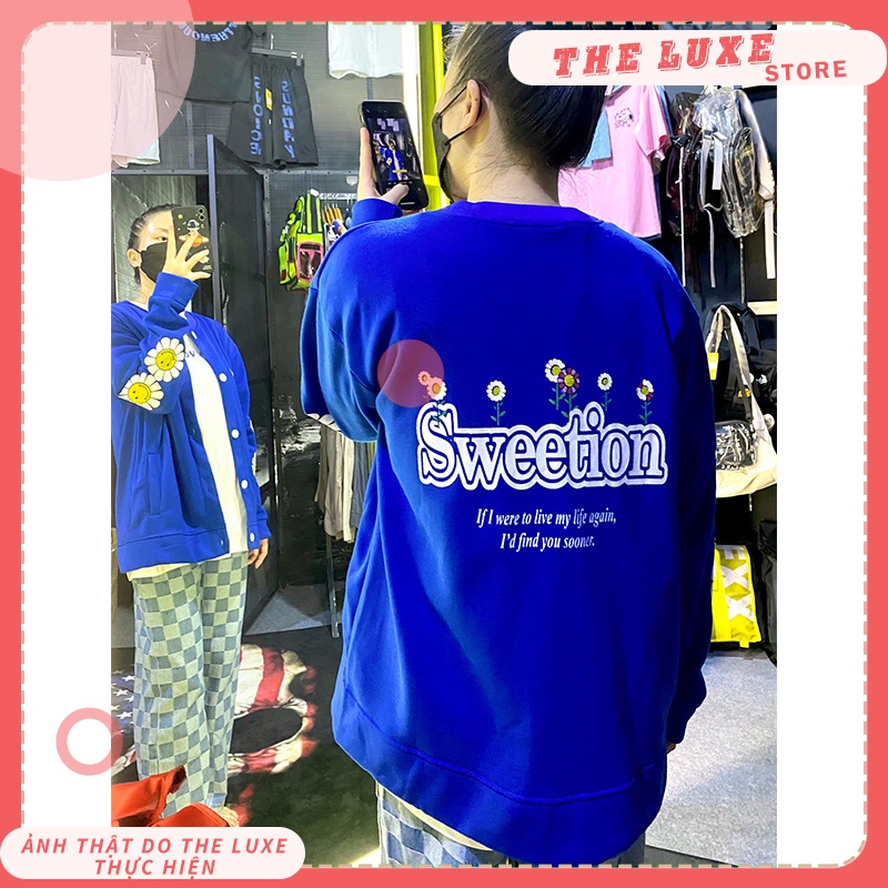 Áo khoác cardigan nữ họa tiết Hoa Hướng Dương, Áo khoác nỉ cardigan thu đông form rộng THE LUXE | BigBuy360 - bigbuy360.vn