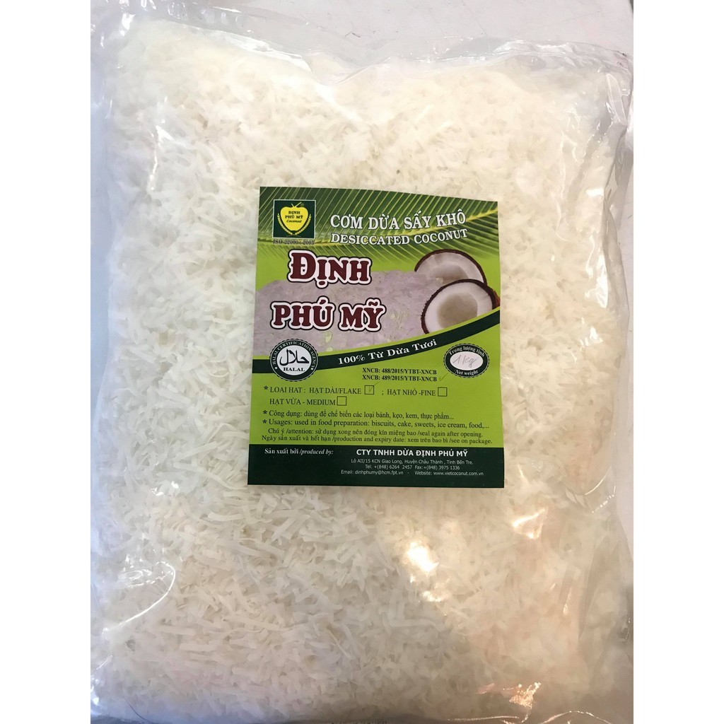 Cơm dừa sấy nhuyễn , sợi Định Phú Mỹ đủ loại gói 1kg